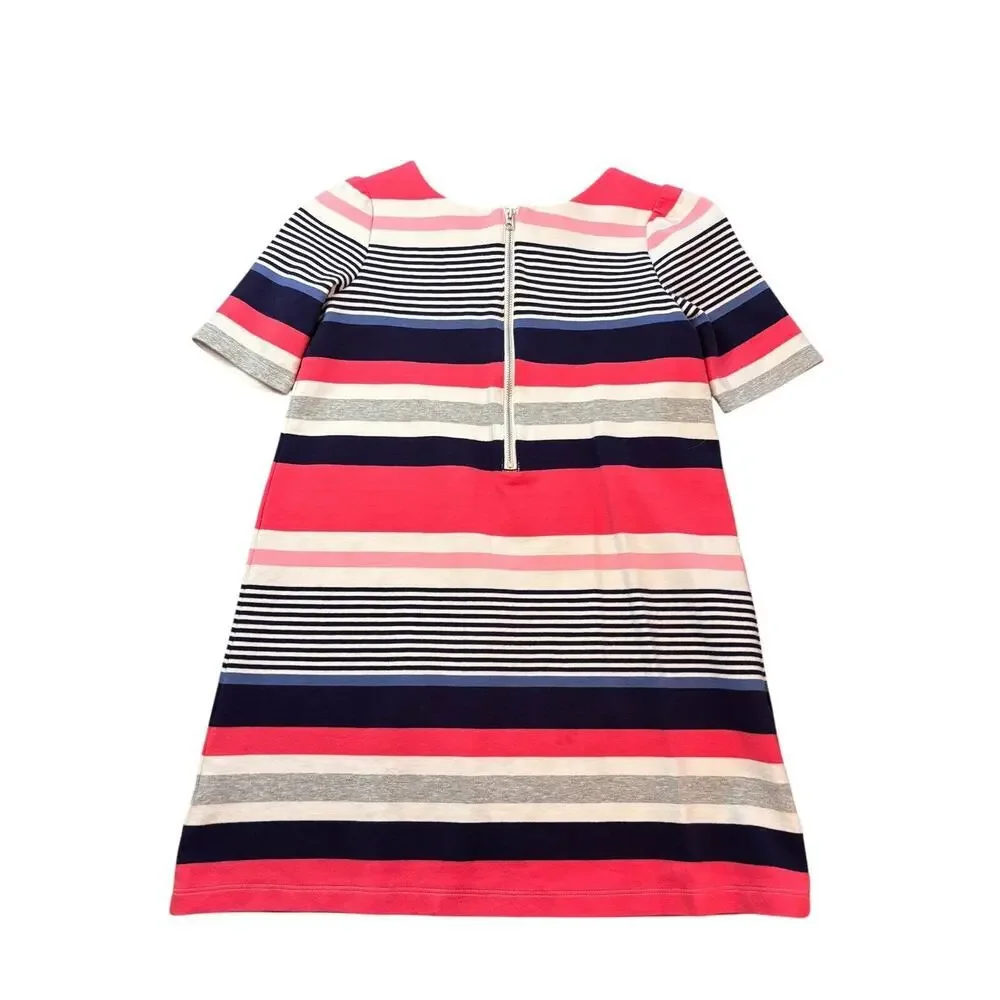 EUC Gymboree Striped Dress Little Girl Size 10 Blue White Pink